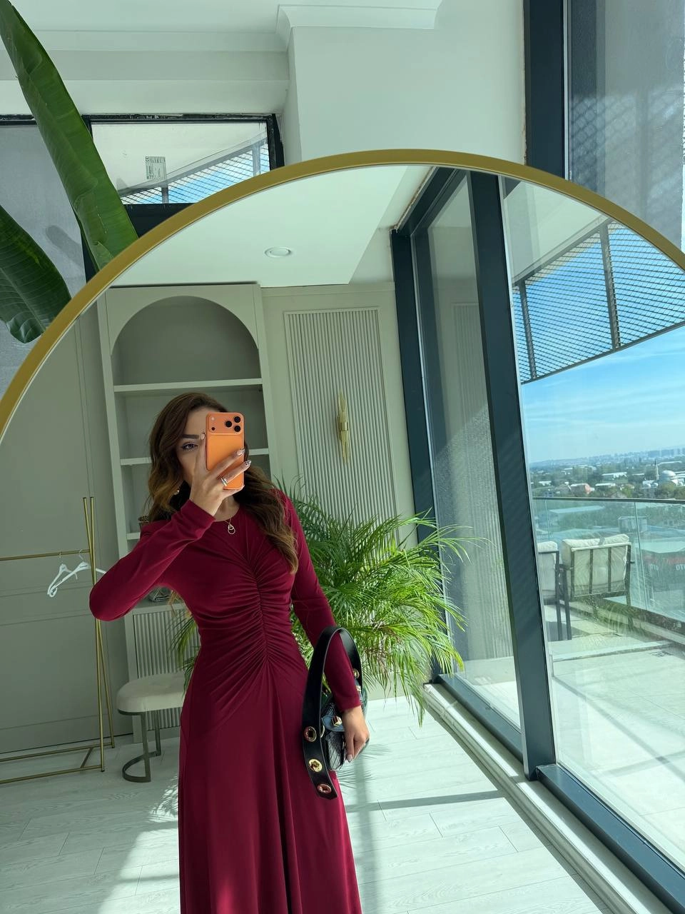 Tasarım%20Bordo%20Vatkalı%20Maxi%20Boy%20İthal%20Likralı%20Candy%20Kumaş%20Elbise