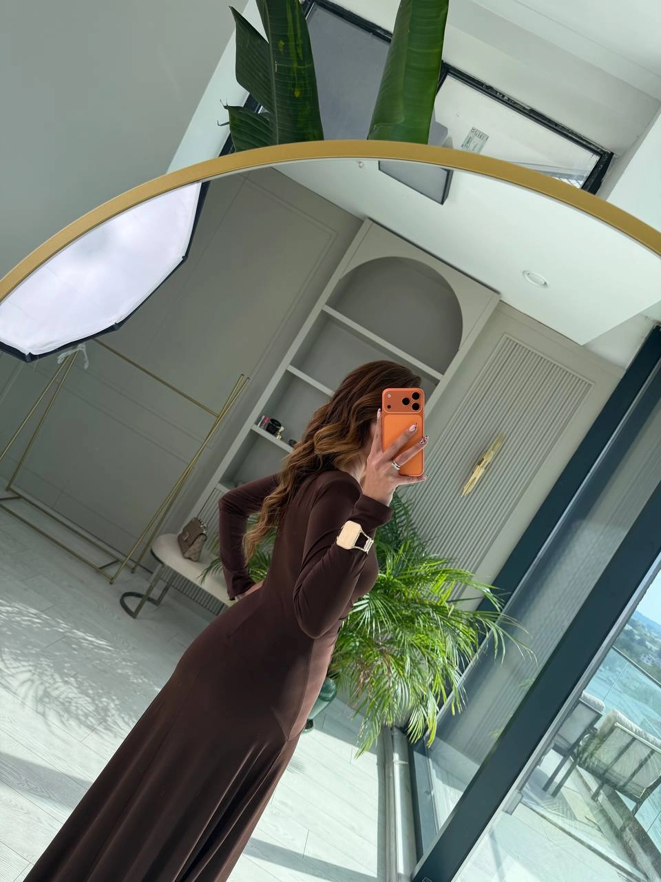 Tasarım%20Kahverengi%20Vatkalı%20Maxi%20Boy%20İthal%20Likralı%20Candy%20Kumaş%20Elbise