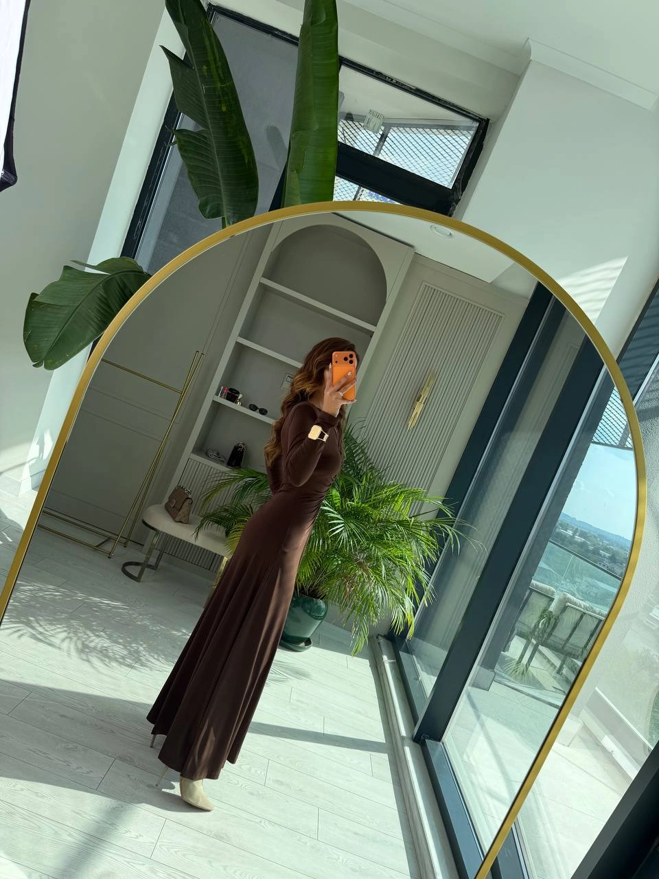 Tasarım%20Kahverengi%20Vatkalı%20Maxi%20Boy%20İthal%20Likralı%20Candy%20Kumaş%20Elbise