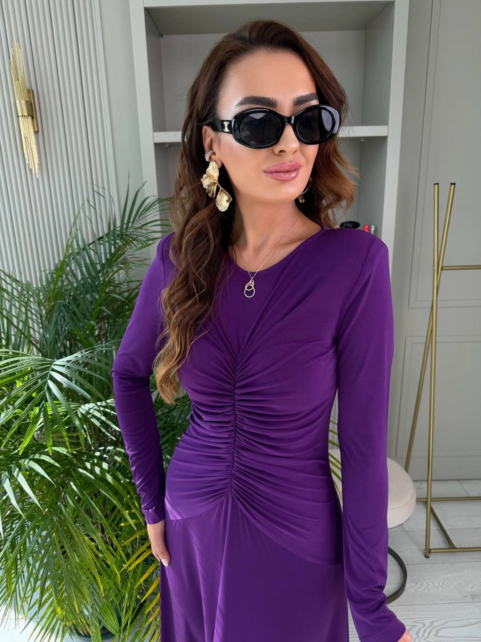 Tasarım%20Mor%20Vatkalı%20Maxi%20Boy%20İthal%20Likralı%20Candy%20Kumaş%20Elbise