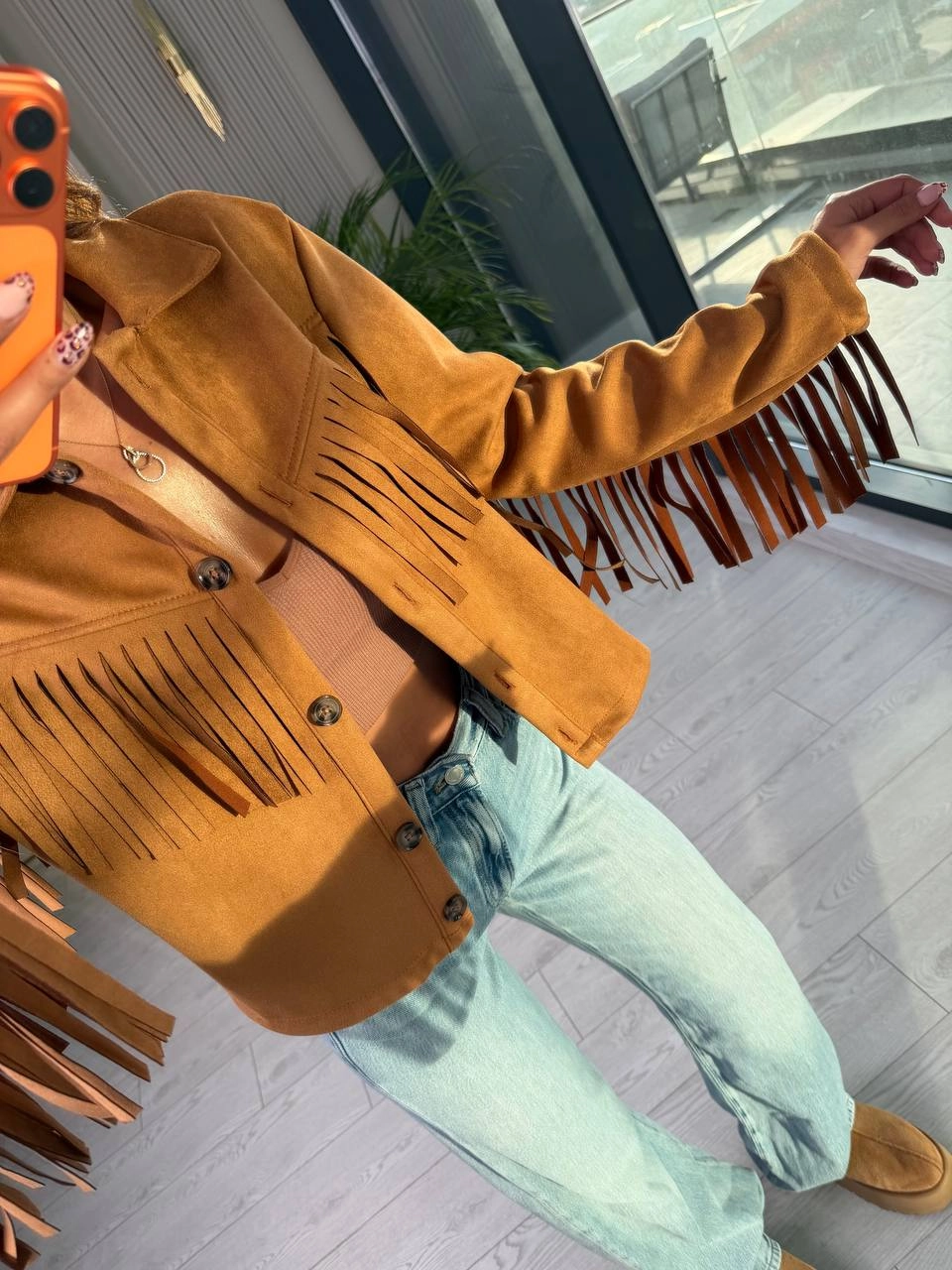 Taba%20Püsküllü%20Nubuk%20Süet%20Ceket