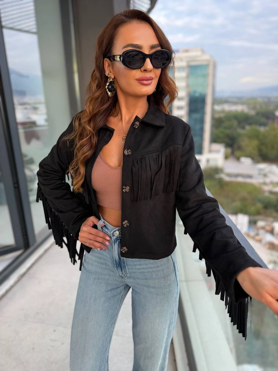 Siyah%20Püsküllü%20Nubuk%20Süet%20Ceket