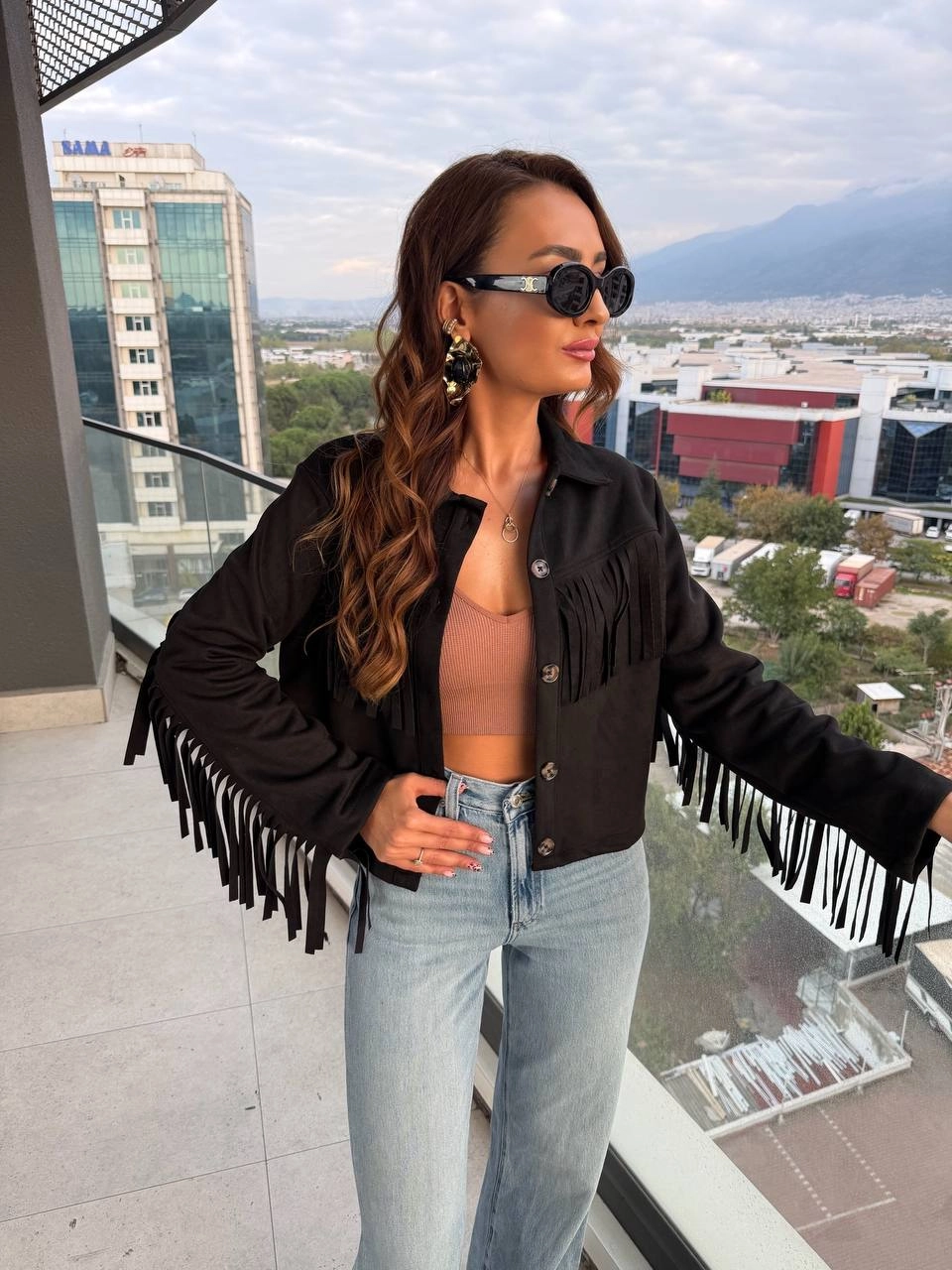 Siyah%20Püsküllü%20Nubuk%20Süet%20Ceket