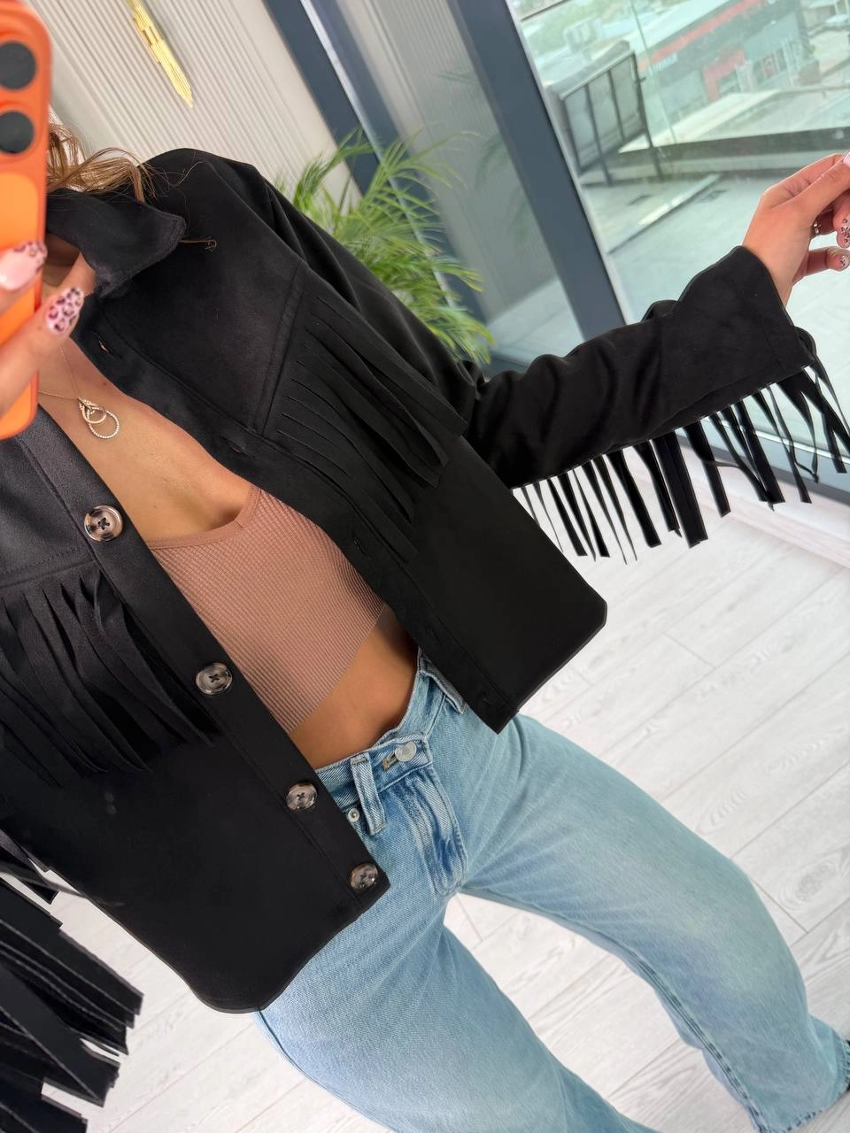 Siyah%20Püsküllü%20Nubuk%20Süet%20Ceket