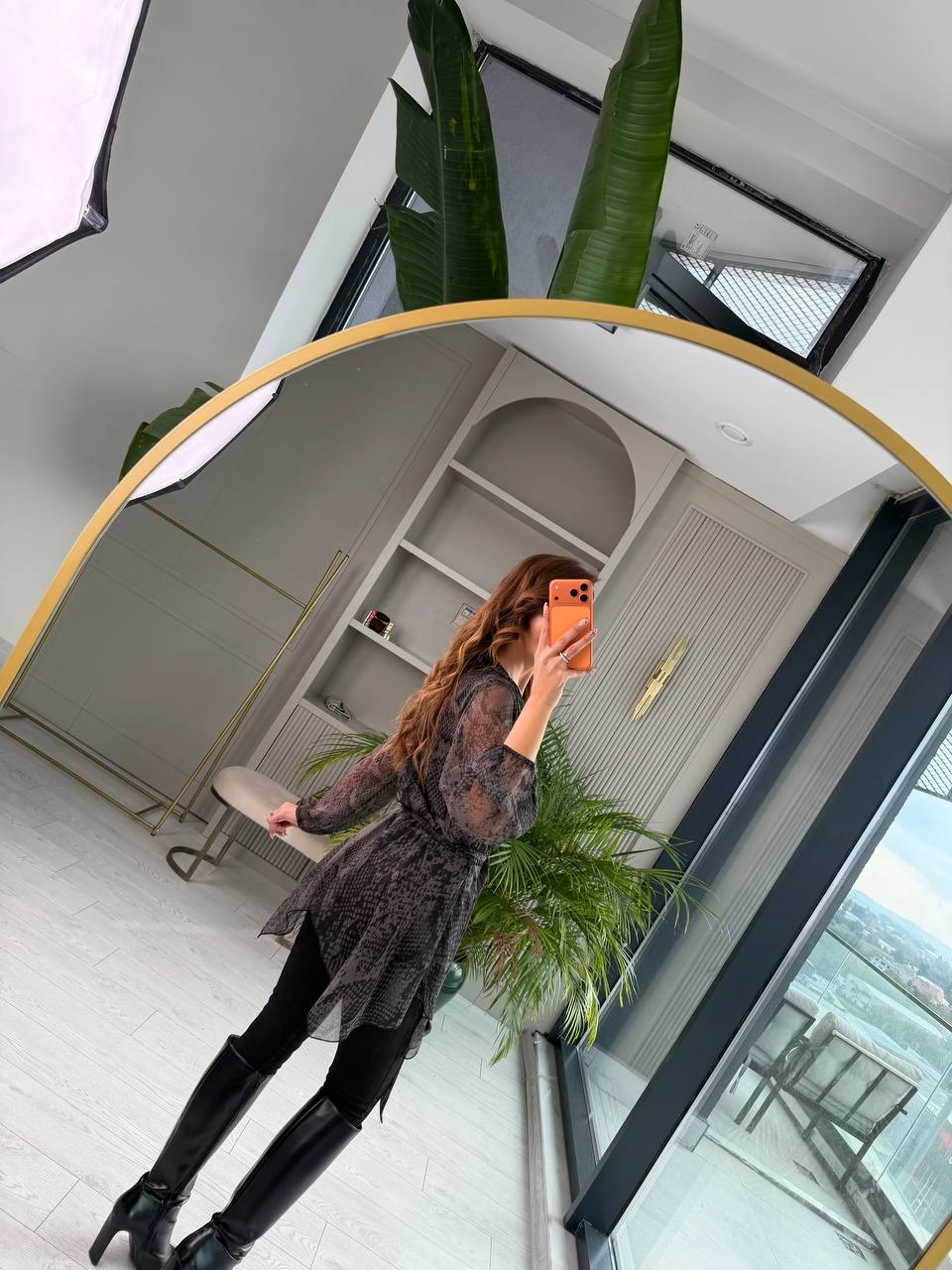 Tasarım%20Asimetrik%20Piton%20Desen%20Şifon%20Bluz