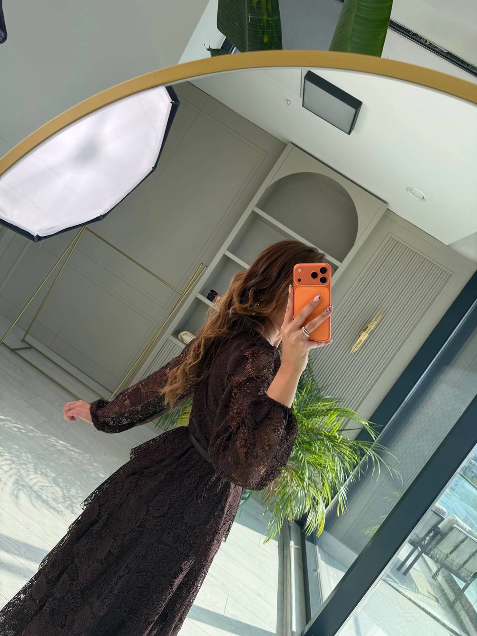 Tasarım%20Kahverengi%20Kat%20Kat%20Kemerli%20Astarlı%20Premium%20Dantel%20Elbise