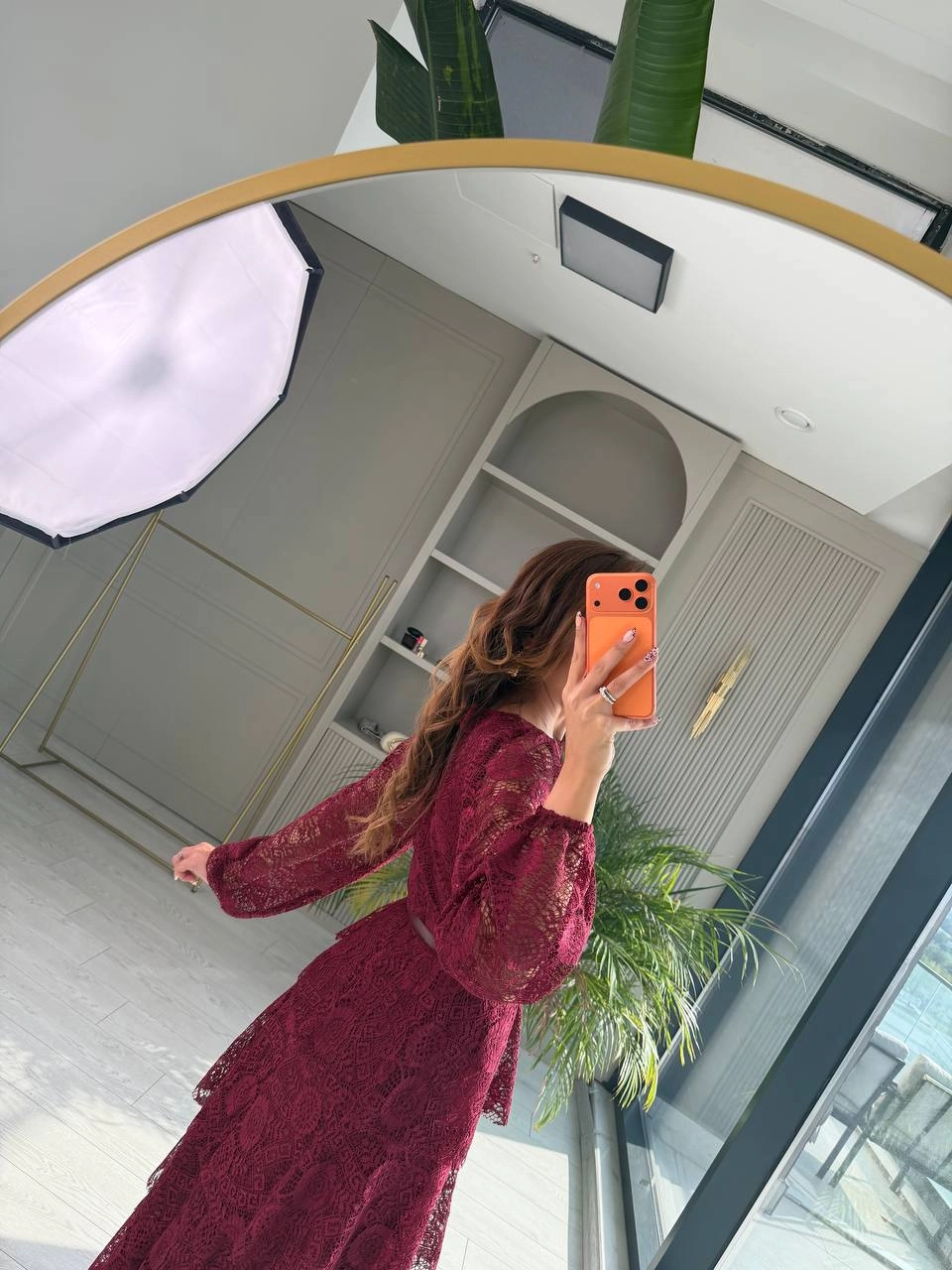 Tasarım%20Bordo%20Kat%20Kat%20Kemerli%20Astarlı%20Premium%20Dantel%20Elbise