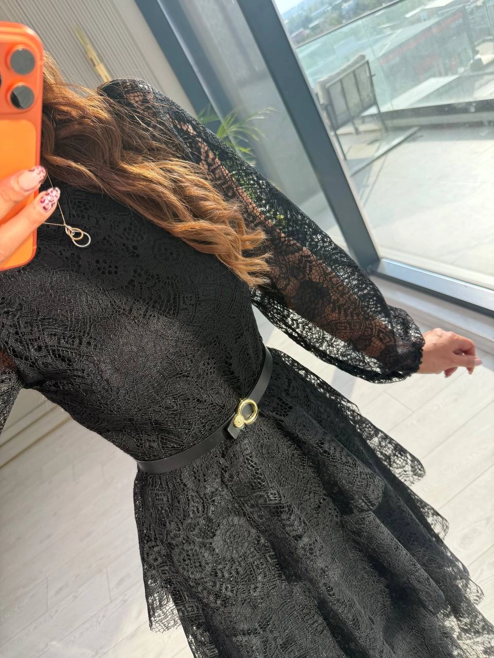 Tasarım%20Siyah%20Kat%20Kat%20Kemerli%20Astarlı%20Premium%20Dantel%20Elbise