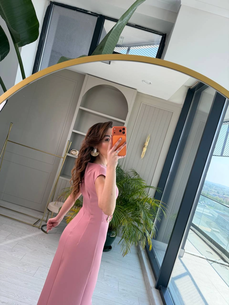 Pembe%20Zara%20Model%20Bel%20Tokalı%20Lüks%20Atlas%20Kumaş%20Kalem%20Elbise