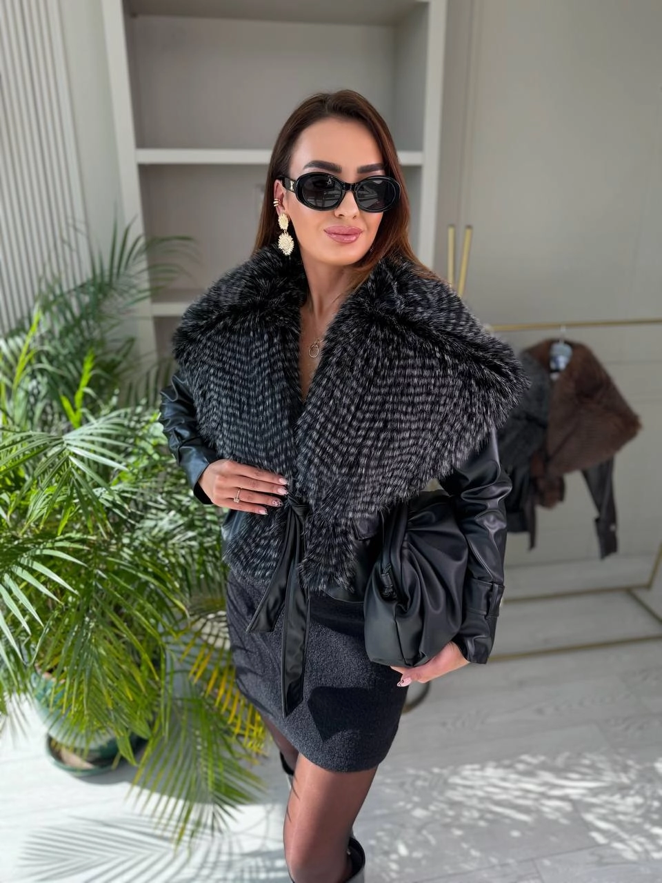 Siyah%20Premium%20Seri%20Astarlı%20Kürk%20Yaka%20Deri%20Ceket