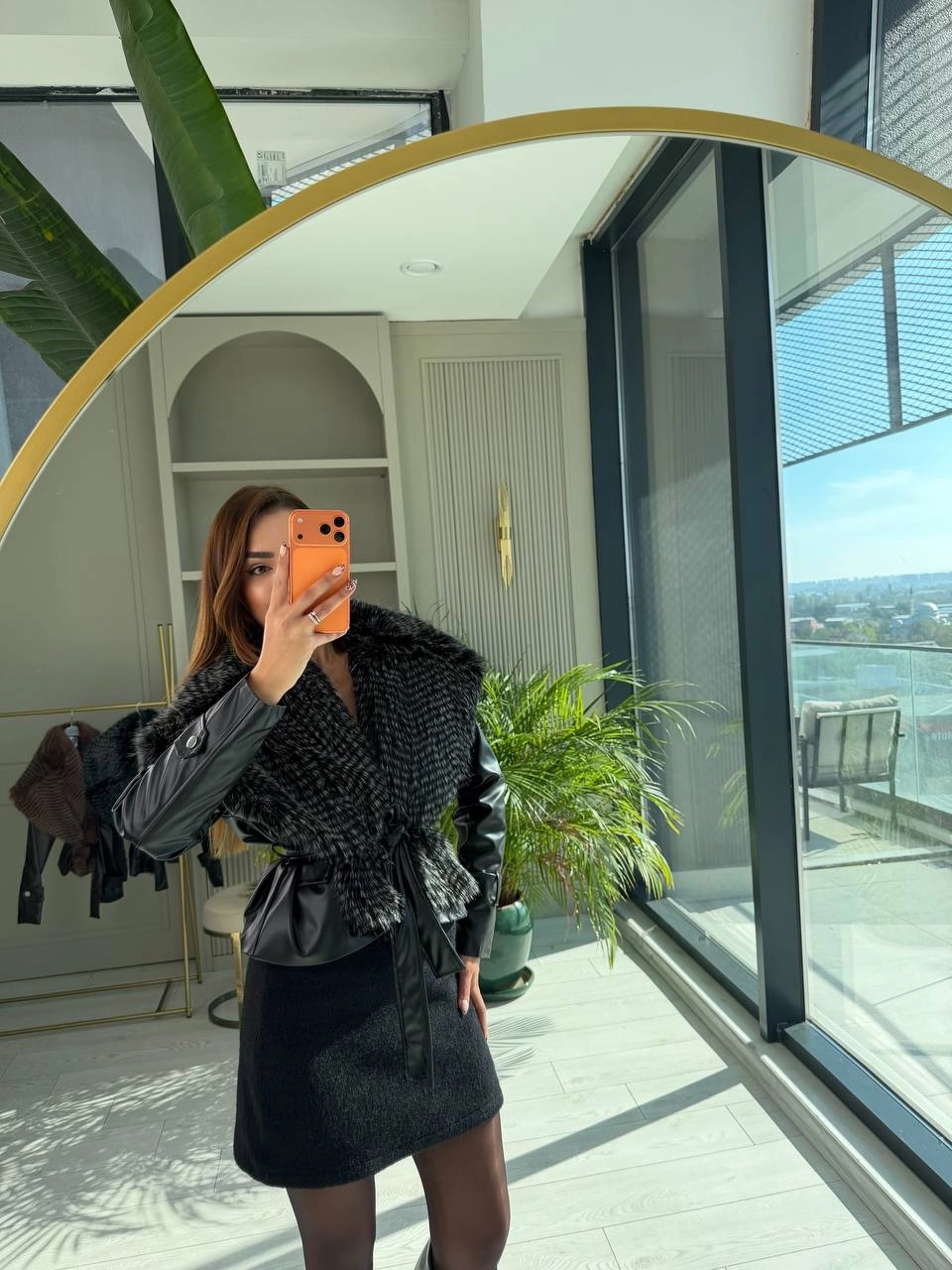 Siyah%20Premium%20Seri%20Astarlı%20Kürk%20Yaka%20Deri%20Ceket