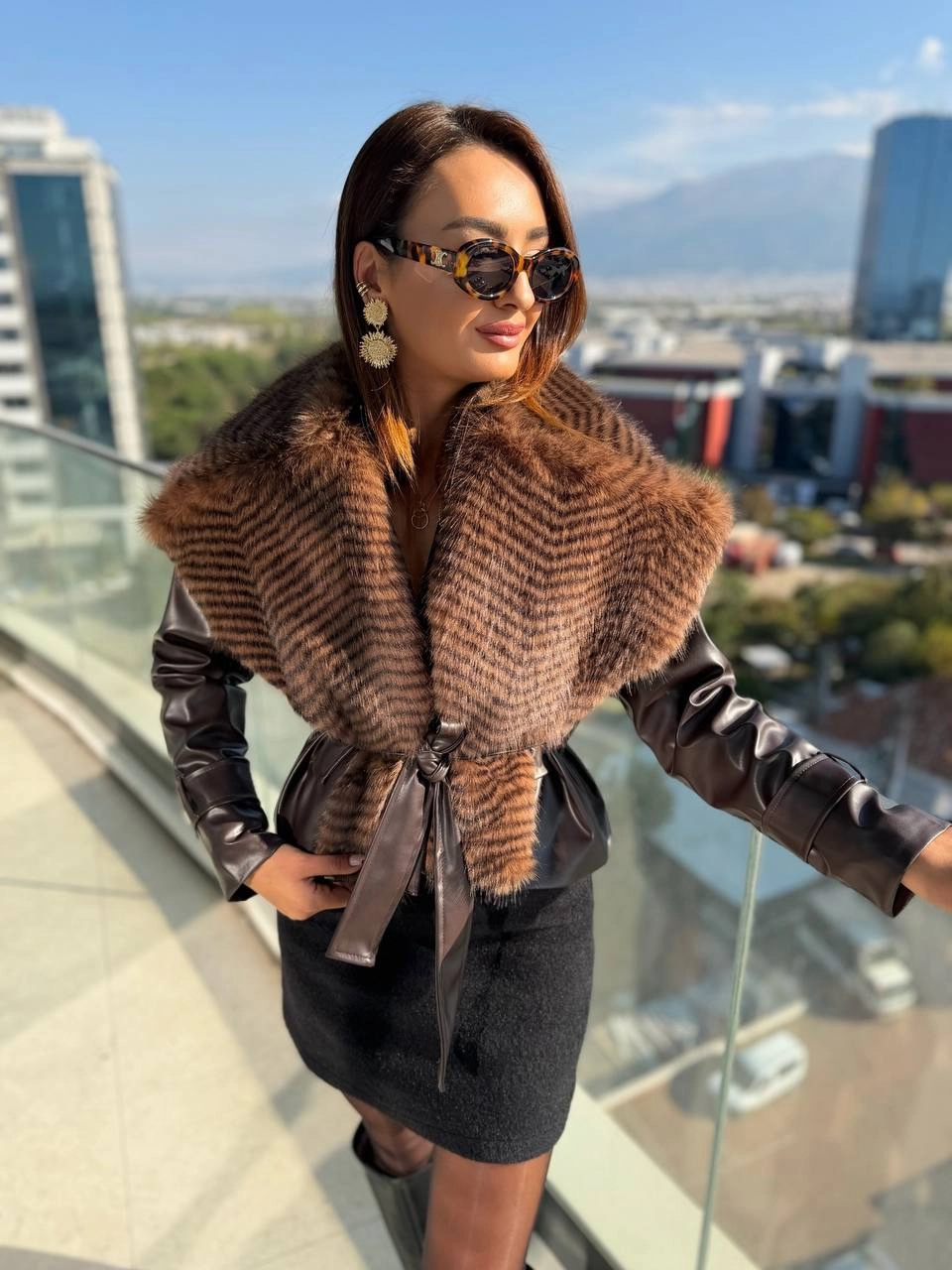 Kahverengi%20Premium%20Seri%20Astarlı%20Kürk%20Yaka%20Deri%20Ceket