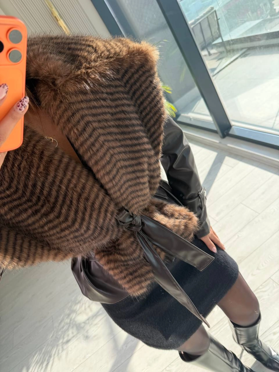 Kahverengi%20Premium%20Seri%20Astarlı%20Kürk%20Yaka%20Deri%20Ceket