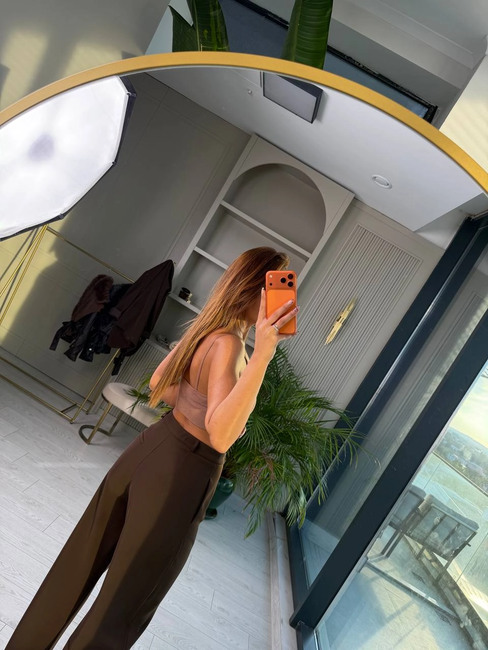 Kahverengi%20Gold%20Düğmeli%20İthal%20Krep%20Kumaş%20Takım