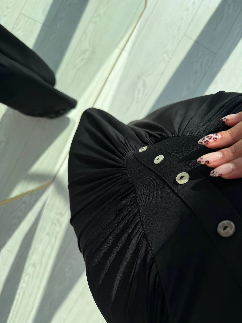 Siyah%20Zara%20Model%20Drapeli%20Likralı%20Maxi%20Boy%20Elbise