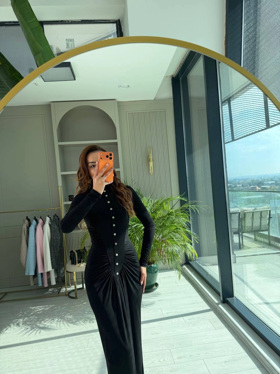 Siyah%20Zara%20Model%20Drapeli%20Likralı%20Maxi%20Boy%20Elbise