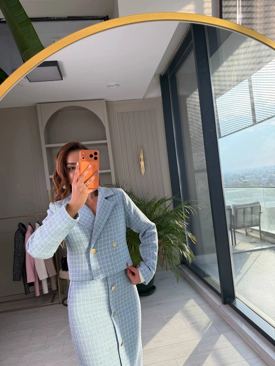 Mavi%20Lüks%20Kalite%20Etek%20Ceket%20Tuvid%20Takım