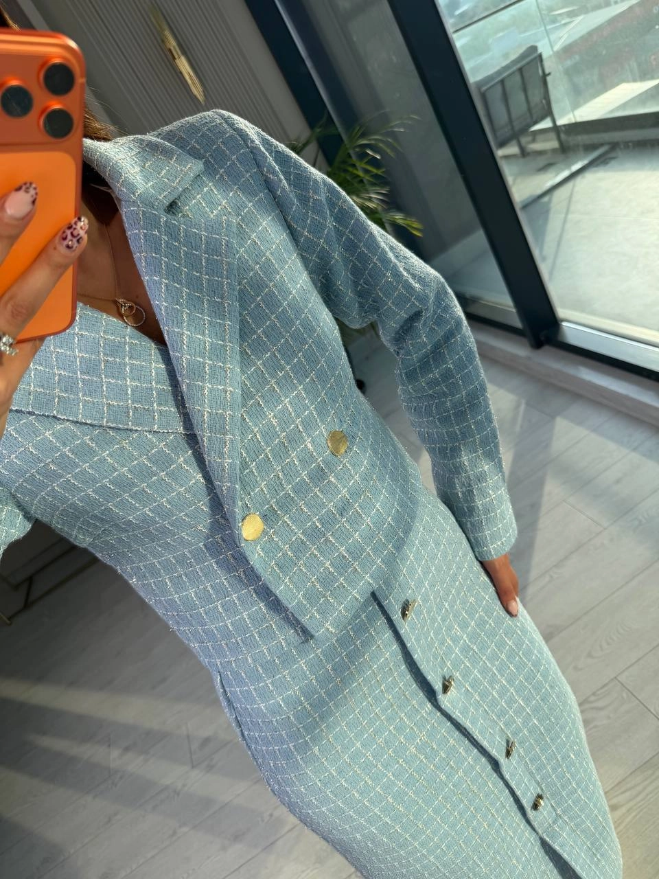 Mavi%20Lüks%20Kalite%20Etek%20Ceket%20Tuvid%20Takım