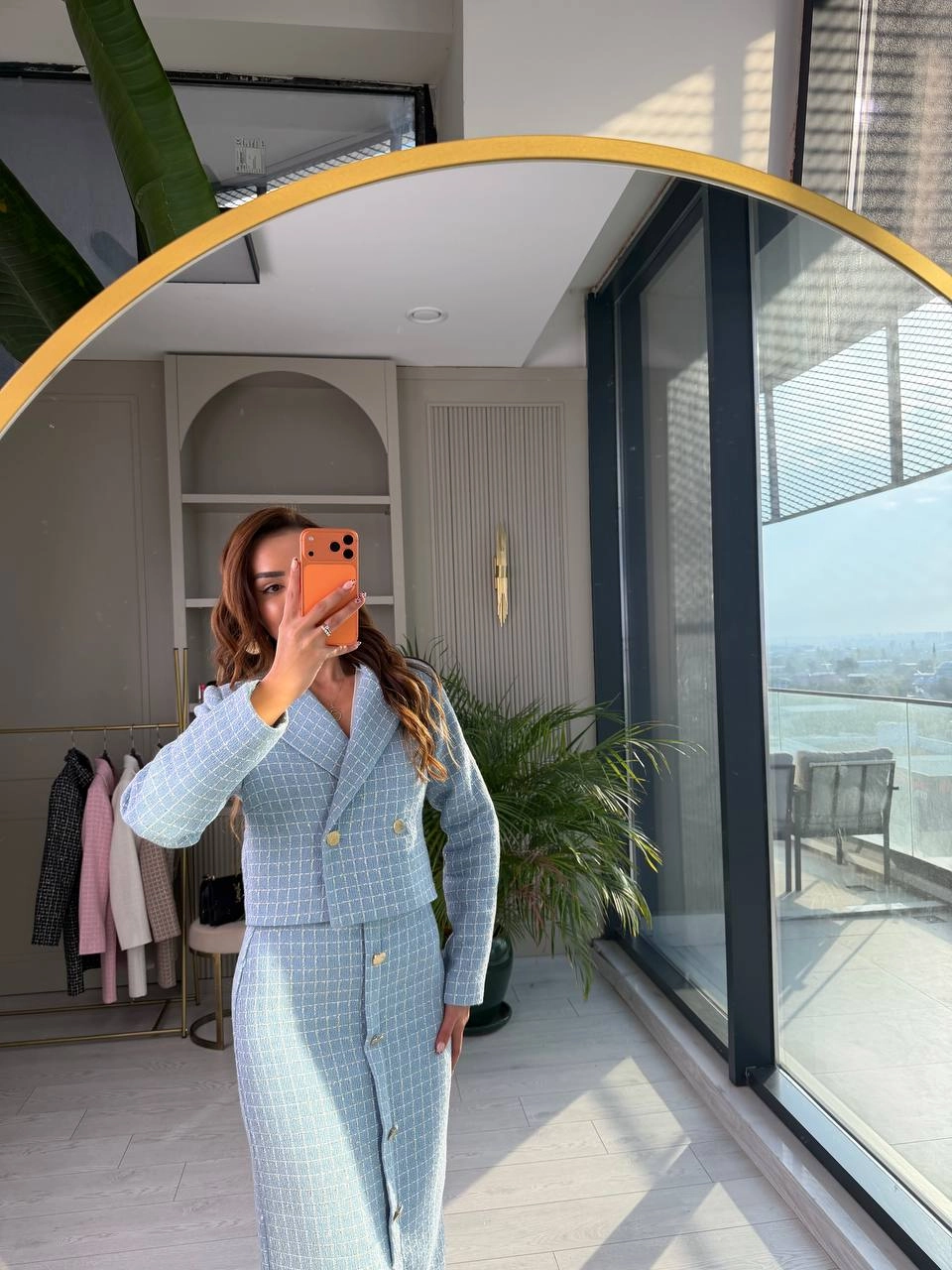 Mavi%20Lüks%20Kalite%20Etek%20Ceket%20Tuvid%20Takım