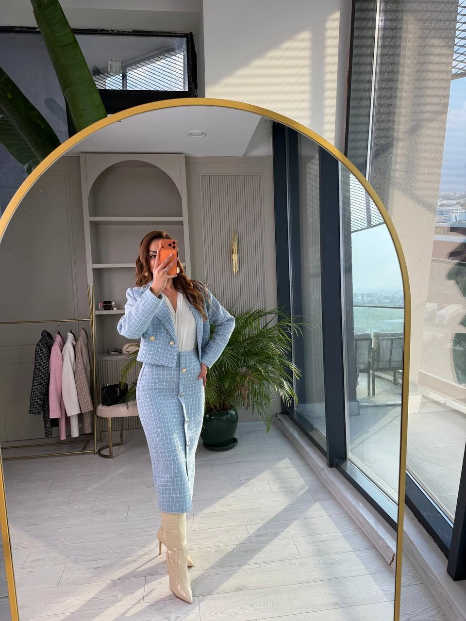 Mavi%20Lüks%20Kalite%20Etek%20Ceket%20Tuvid%20Takım