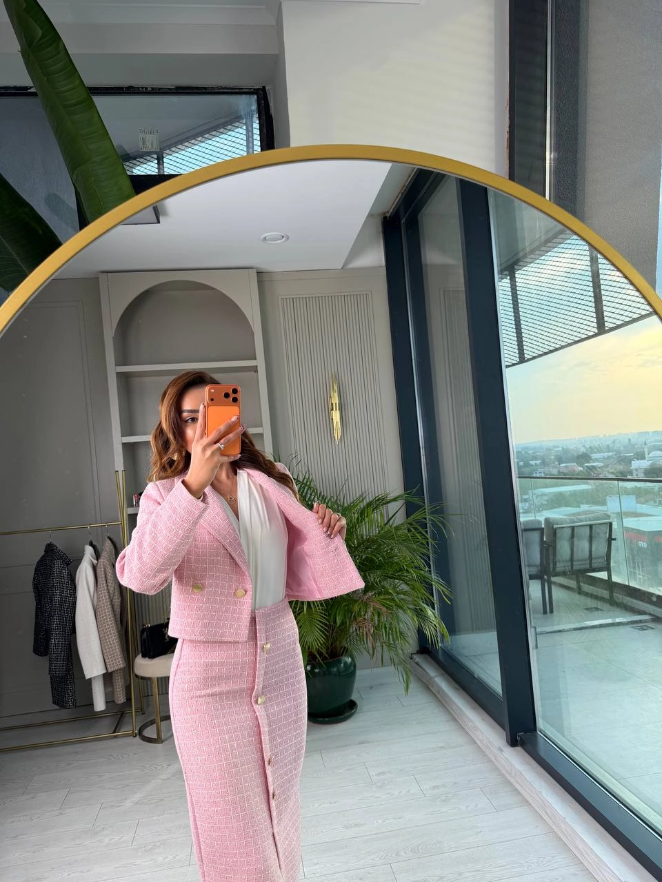 Pembe%20Lüks%20Kalite%20Etek%20Ceket%20Tuvid%20Takım