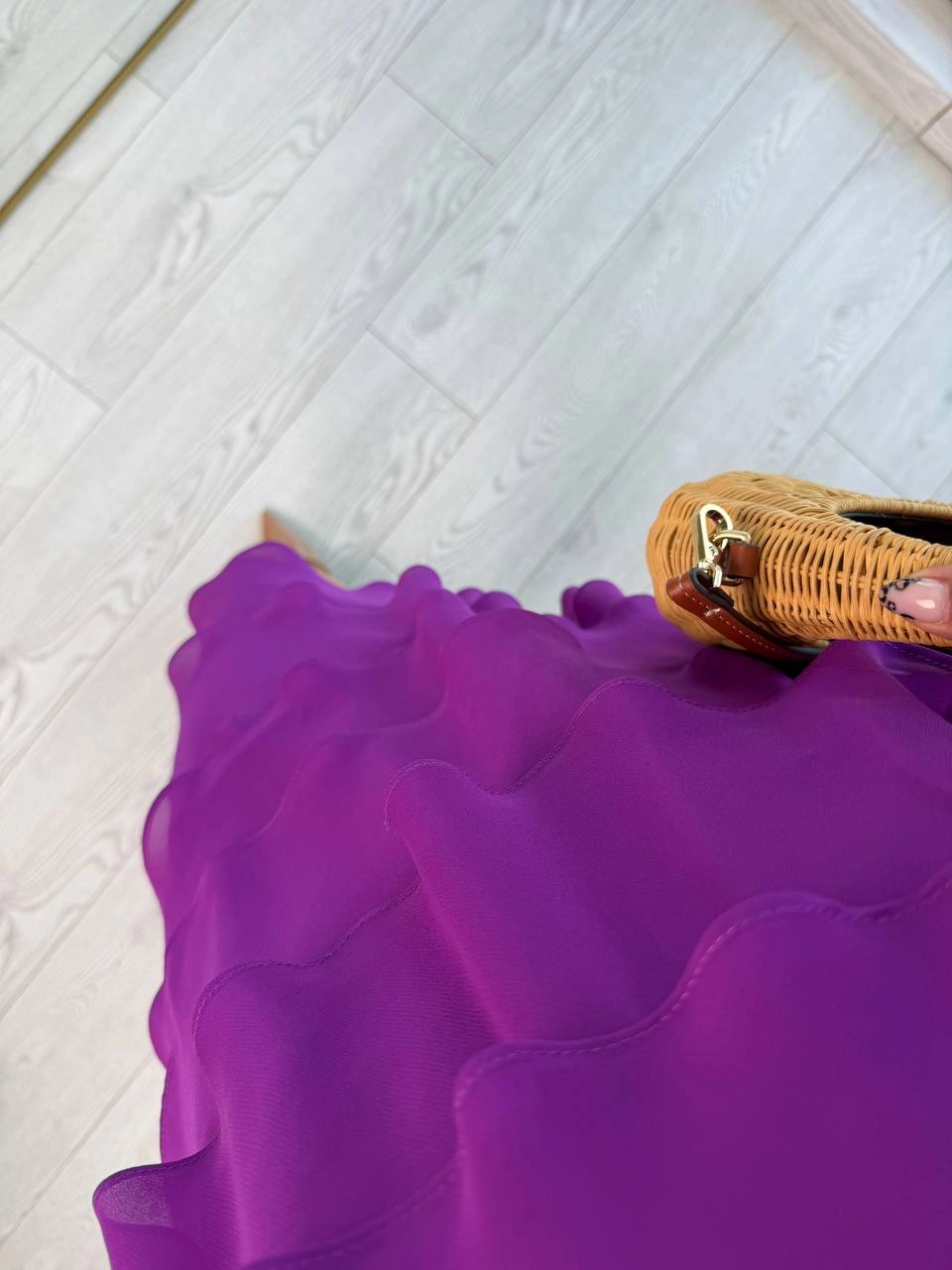 Mor%20Astarlı%20Kat%20Kat%20Şifon%20Elbise