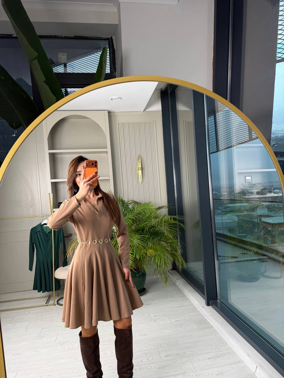 Vizon%20Likralı%20Tok%20Krep%20Kumaş%20Çan%20Elbise