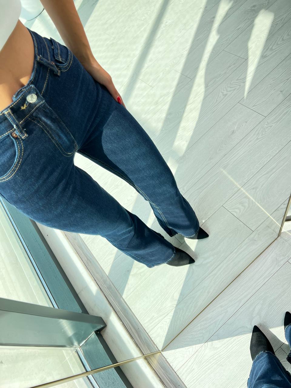 İspanyol%20Koyu%20Mavi%20Toparlayıcı%20Jean%20Pantolon