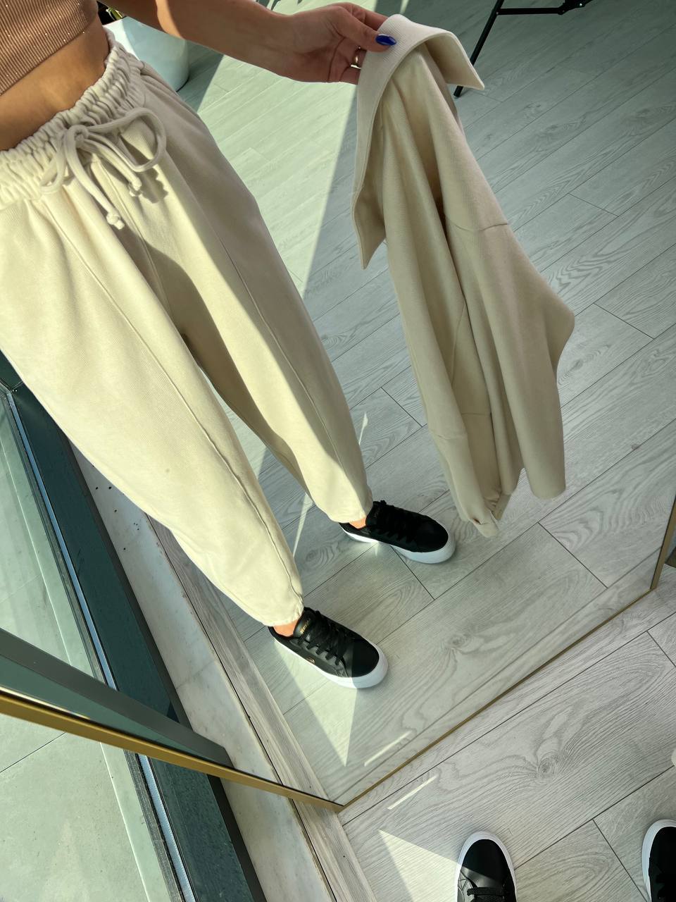 Taş Rengi Fitilli Premium Kalite Gömlek Pantolon Takım