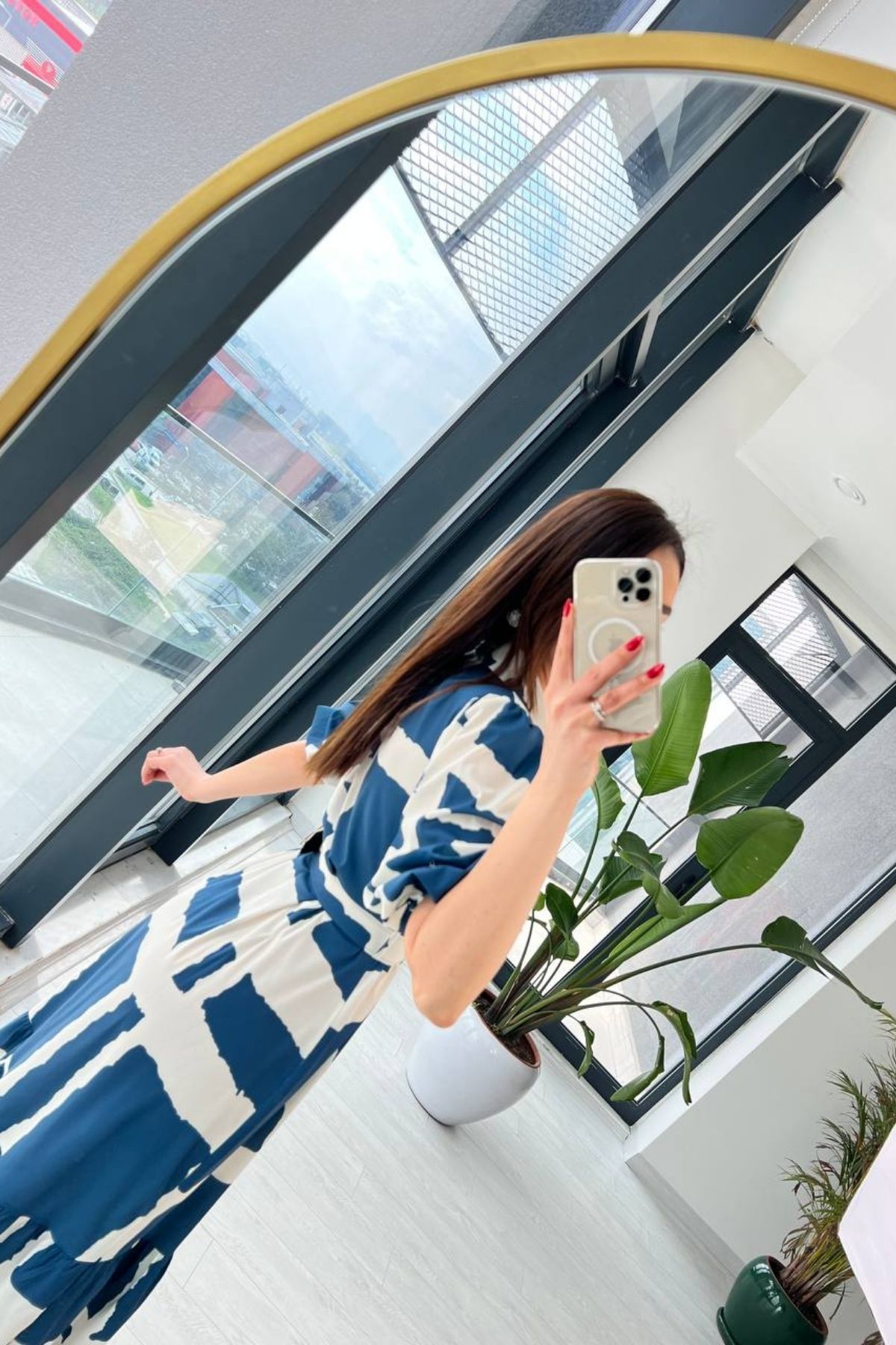 İndigo%20Pamuklu%20Poplin%20Kemerli%20Vera%20Elbise