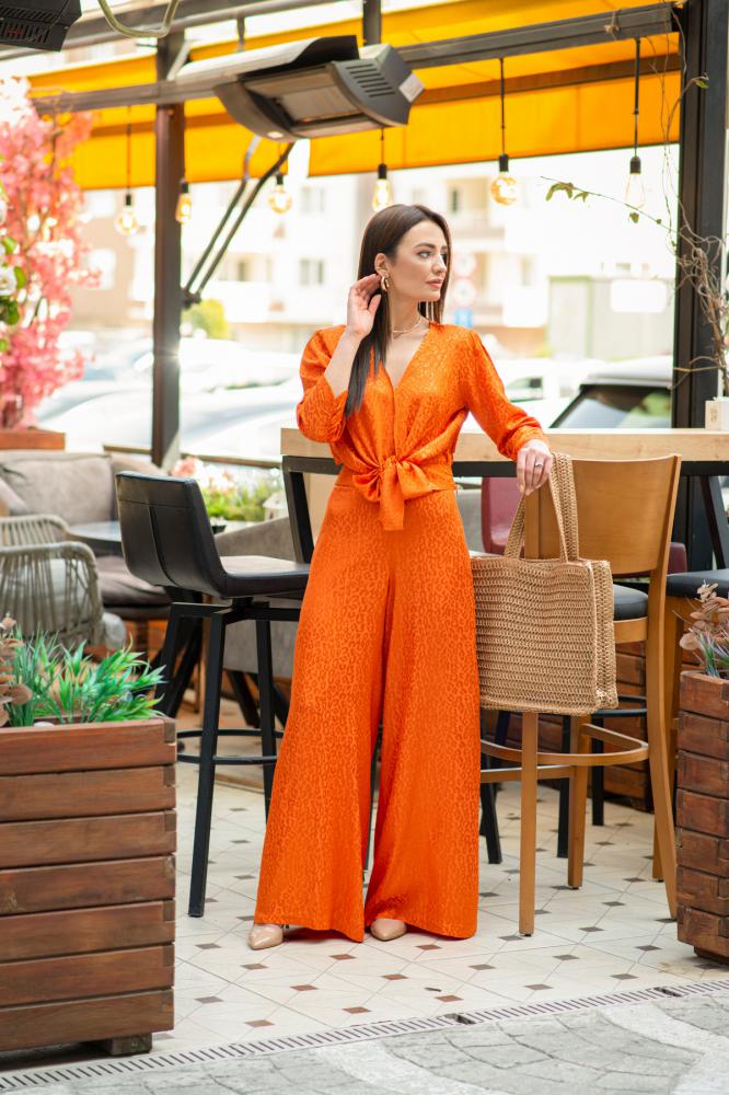 Orange%20Saten%20Pantolon%20Bluz%20Takım
