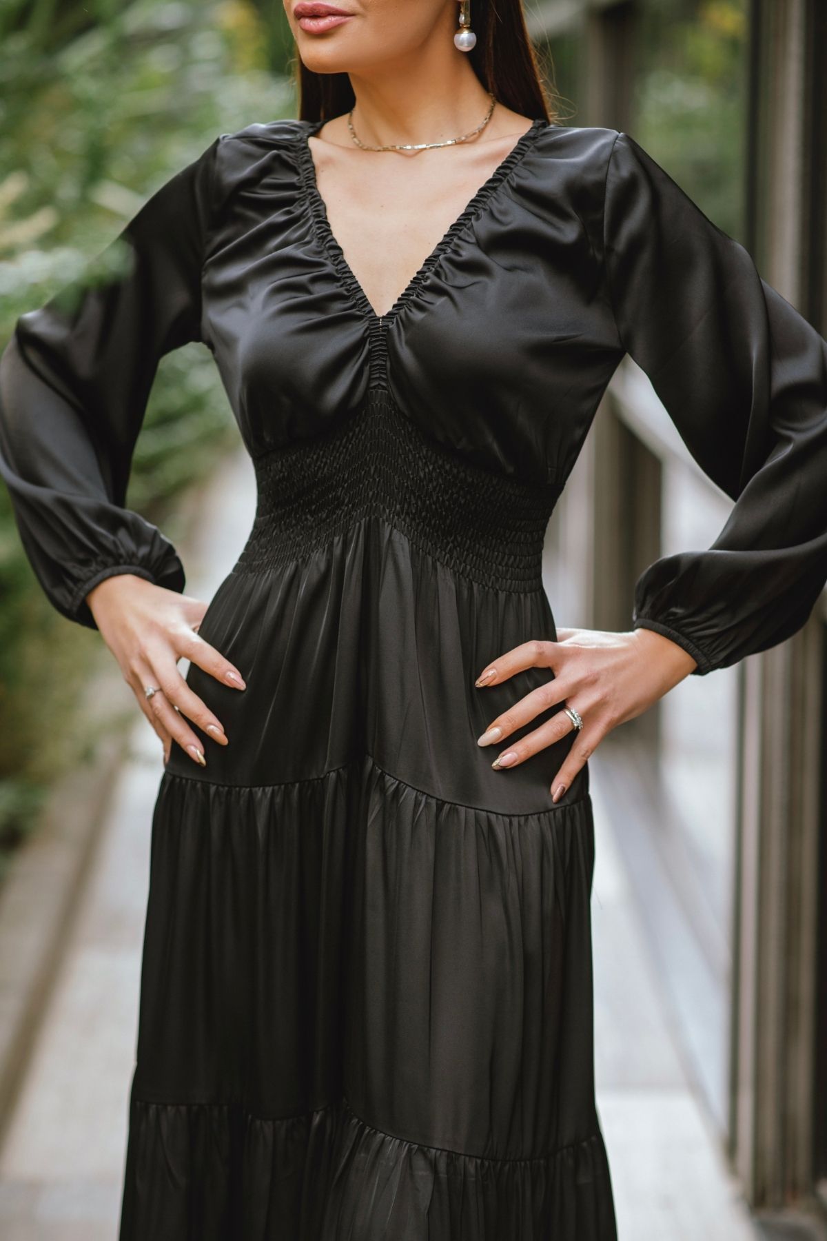 Siyah%20Beli%20Gipeli%20Pamuk%20Saten%20Elbise
