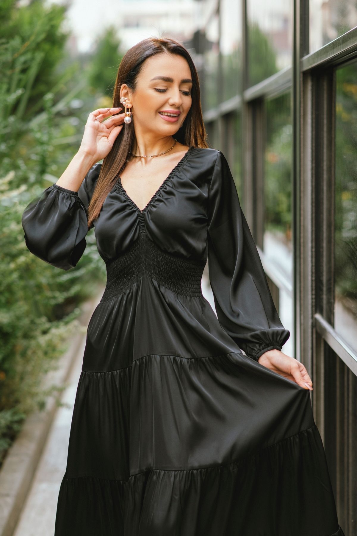 Siyah%20Beli%20Gipeli%20Pamuk%20Saten%20Elbise