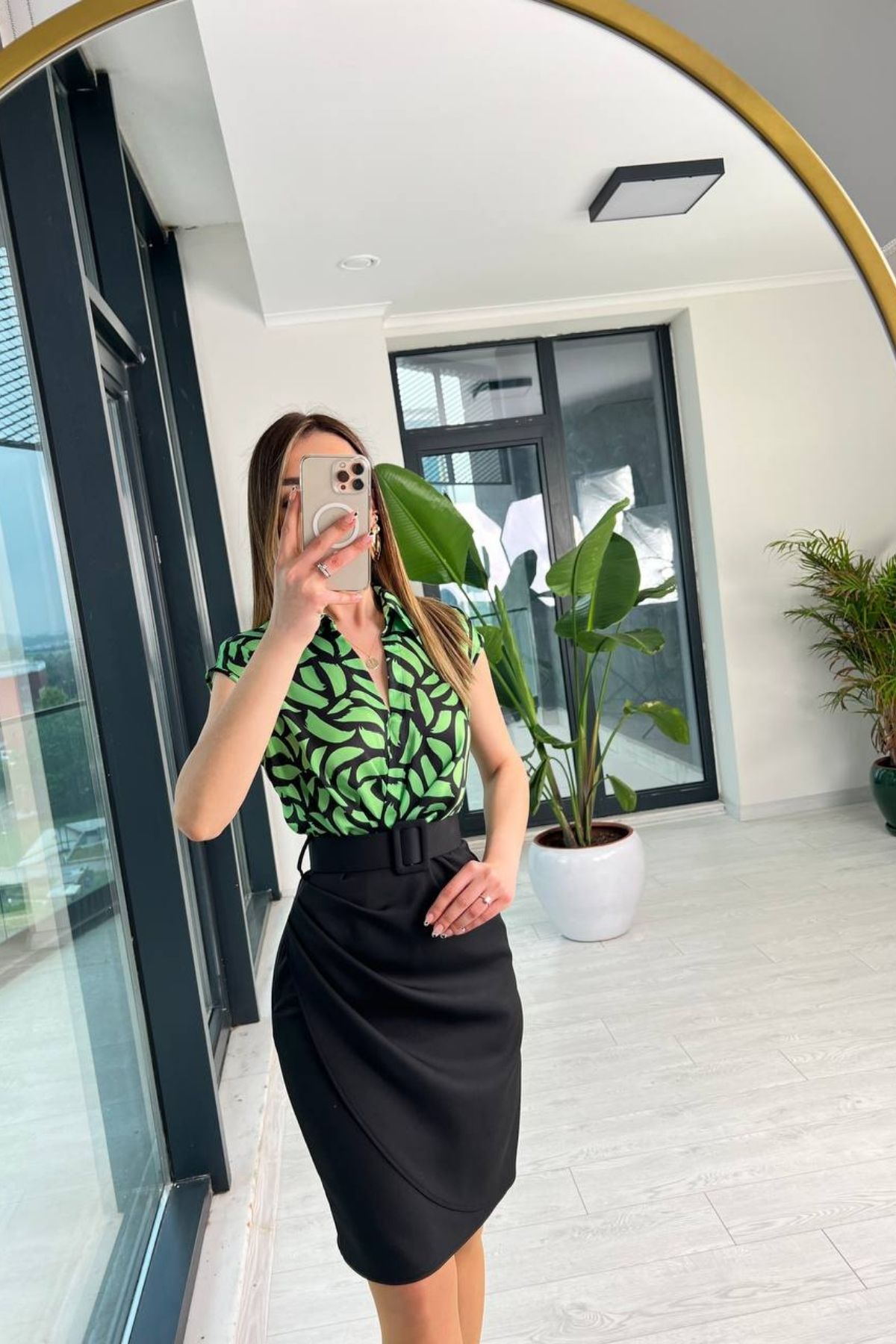 Yeşil%20Lüks%20Kalite%20Kemerli%20Linda%20Elbise