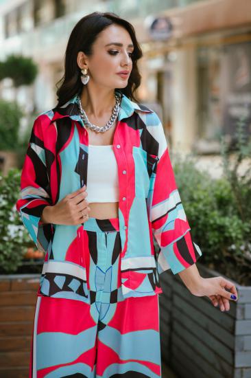 Pembe Desenli Zra Model Saten Takım  