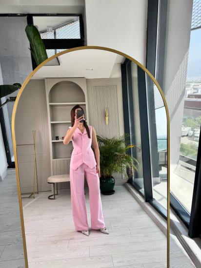 Pembe Premium Keten Pantolon