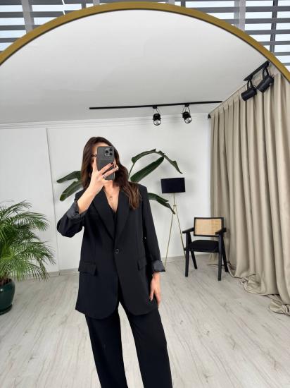Siyah Premium Seri ithal ipekli Krep Kumaş Astarlı Blazer Ceket