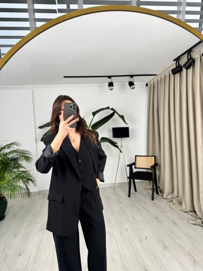 Siyah Premium Seri ithal ipekli Krep Kumaş Pantolon