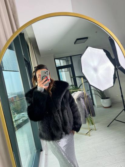 Siyah Astarlı ithal Zara Model Suni Kürk