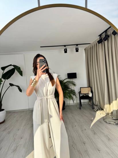 Ekru Beli Lastikli Vatkalı Premium Seri Tulum