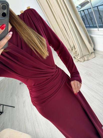 Bordo Tasarım Vatkalı ithal Candy Kumaş Claire Elbise