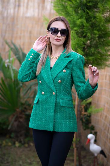 Yeşil Tüvit Blazer Ceket