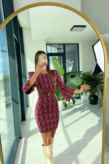 Pembe Çelik Örme Matmazel Elbise