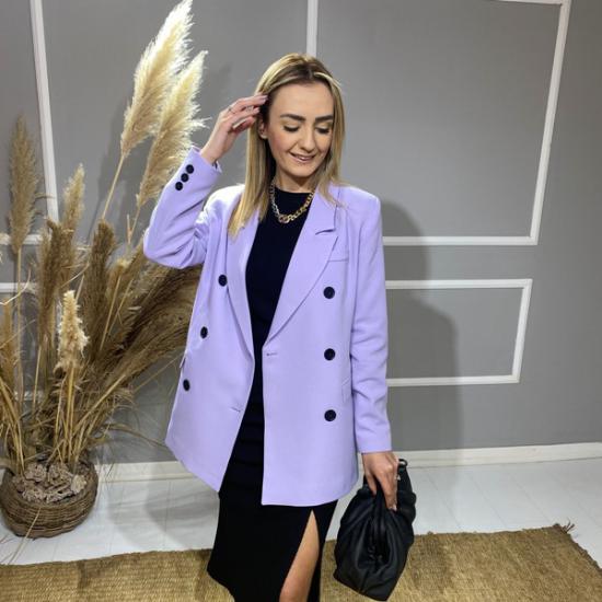 Lila Astarlı Blazer Ceket