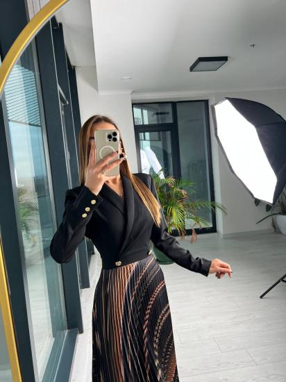 Tasarım Astarlı Piliseli özel Seri Elegant Elbise
