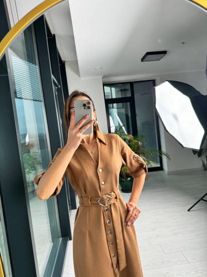Camel Çıtçıtlı Nubuk Süet Çan Elbise