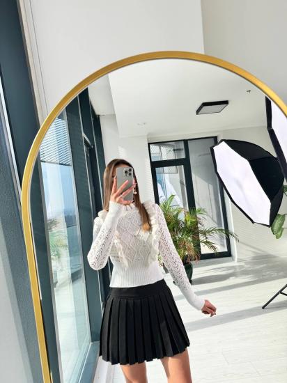 Siyah Piliseli içi şort Astarlı Premium Kalite Mini Etek
