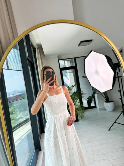 Beyaz Astarlı Lüks Kalite Fisto Elbise