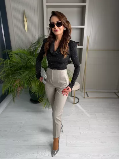 Gri Yüksek Bel Zara Kumaş Pantolon