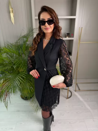 Premium Seri Dantel Detaylı Astarlı Elbise